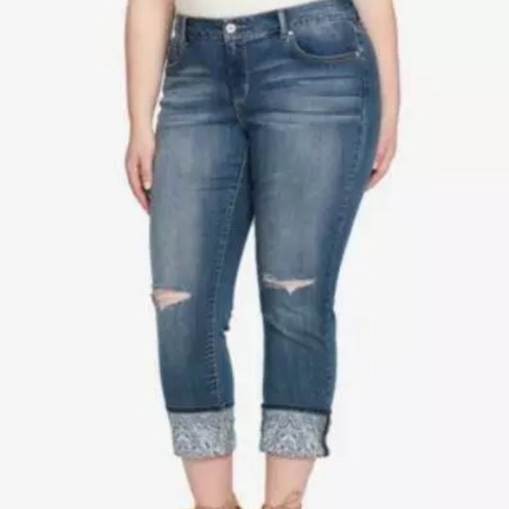 Jessica Simpson Pasadena Cuffed Straight Jeans